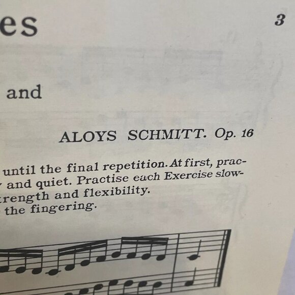 Schmitt Op. 16 Preparatory Exercises for Piano 1922 Schirmers Appendix A. Knecht - Picture 8 of 11
